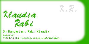 klaudia rabi business card